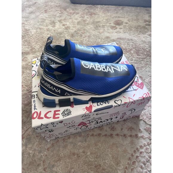 Dolce & Gabbana Men’s Blue Slip-On Sneakers